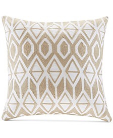 Anslee 18" x 18" Embroidered Square Decorative Pillow