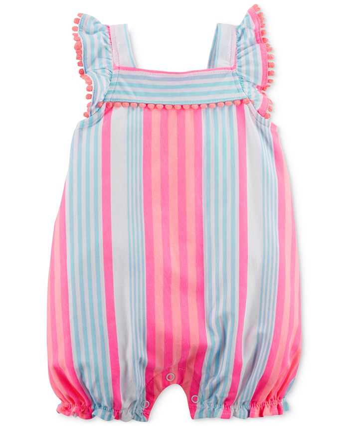 Carter's Striped Cotton Romper, Baby Girls Macy's