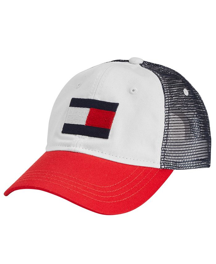 Hilfiger Created Macy\'s for Tommy Macy\'s Embroidered-Logo Hat, Men\'s Colorblocked Trucker - Tourist