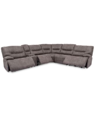 Furniture CLOSEOUT! Felyx Fabric Power Reclining Sectional Sofa Collection with Power Headrests, Console And USB Power Outlet