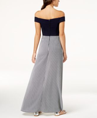 Teeze Me Juniors' Off-The-Shoulder Maxi Romper