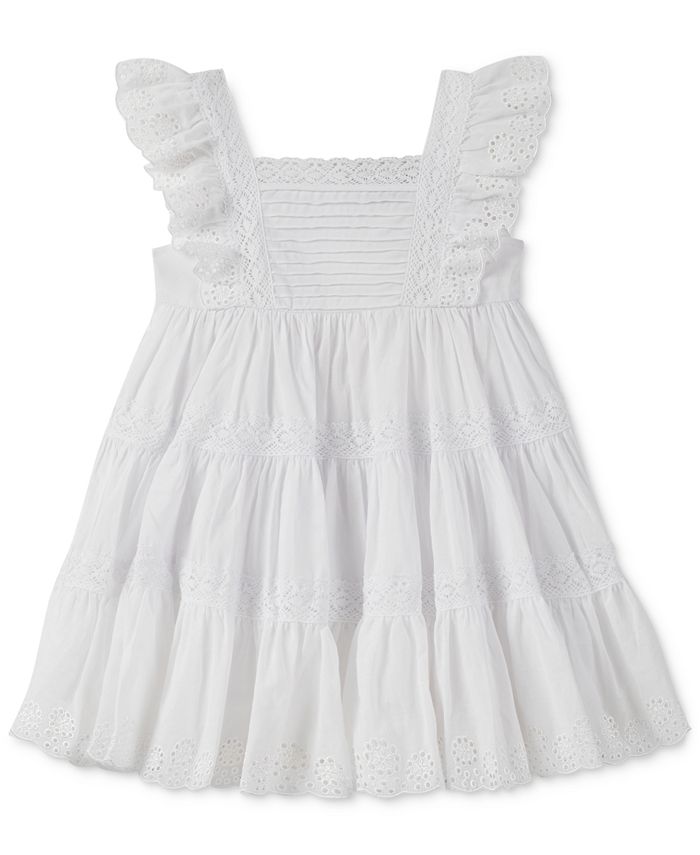 Calvin Klein Crochet & Eyelet Dress, Little Girls - Macy's