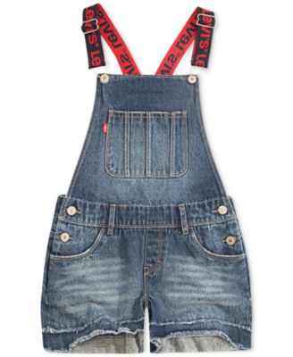 Levi's - Boyfriend Cotton Denim Shortalls, Little Girls