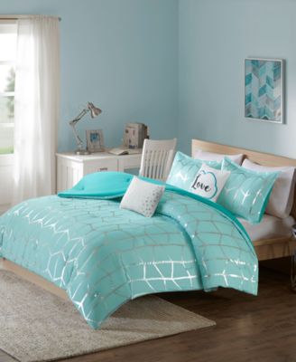 Raina Metallic 4-Pc. Comforter Set, Twin/Twin XL