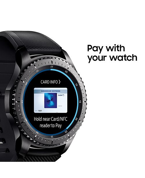 Gear S3 Frontier Smart Watch With Stainless Steel Case Black Silicone Strap 46mm