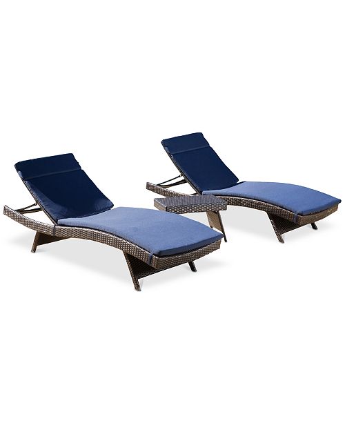 Furniture Lucca Outdoor 3Pc. Chaise Lounger Set, Quick Ship & Reviews