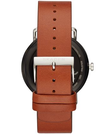 Skagen Falster Brown Leather Strap Touchscreen Smart Watch 42mm