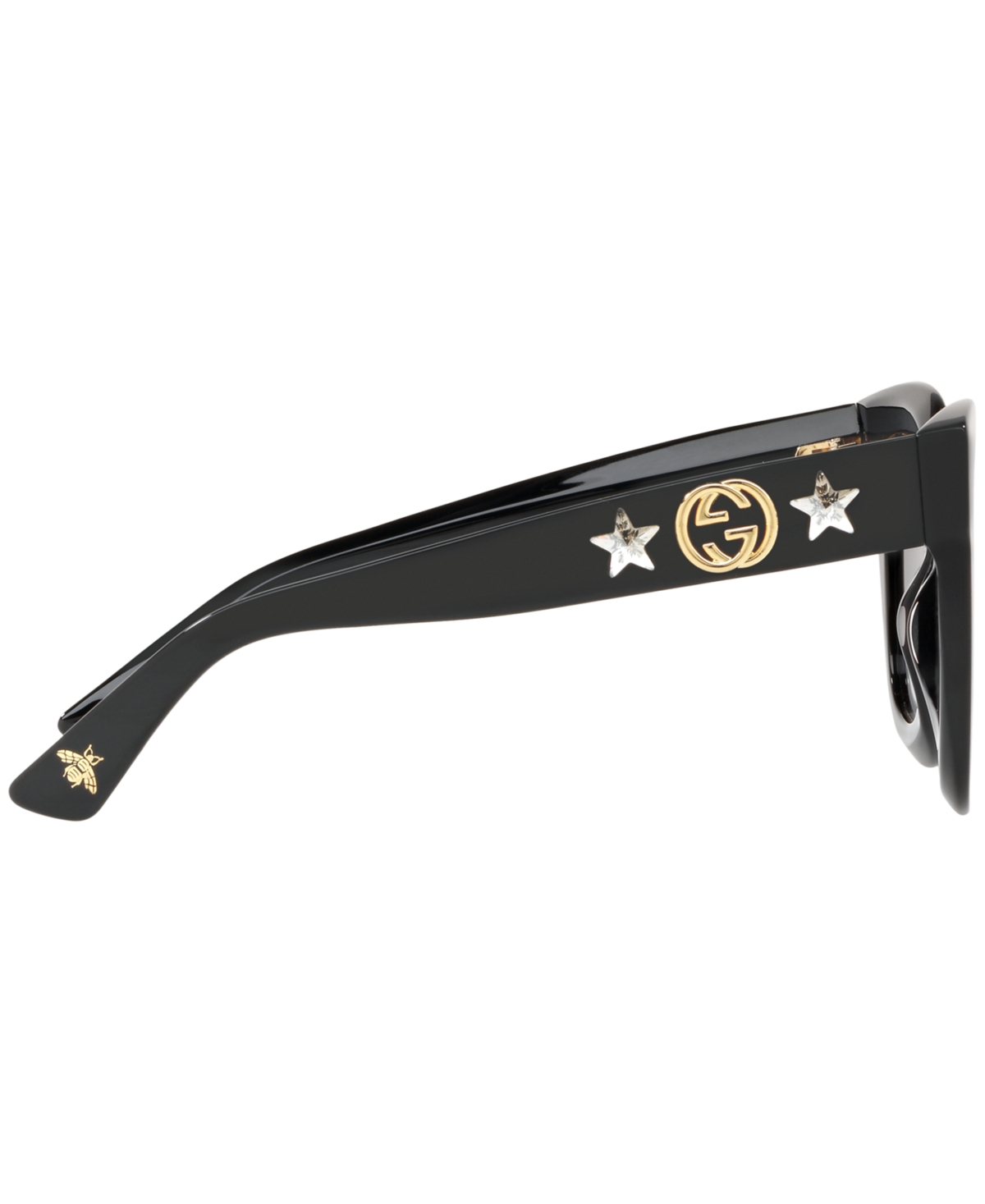 Gucci Black Black Grey Acetate Sunglasses In Brown