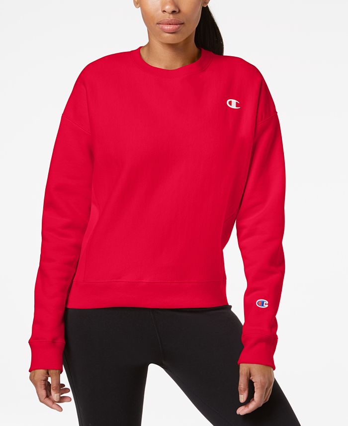 Champion Women's Essential Reverse Weave Fleece Sweatshirt - Macy's