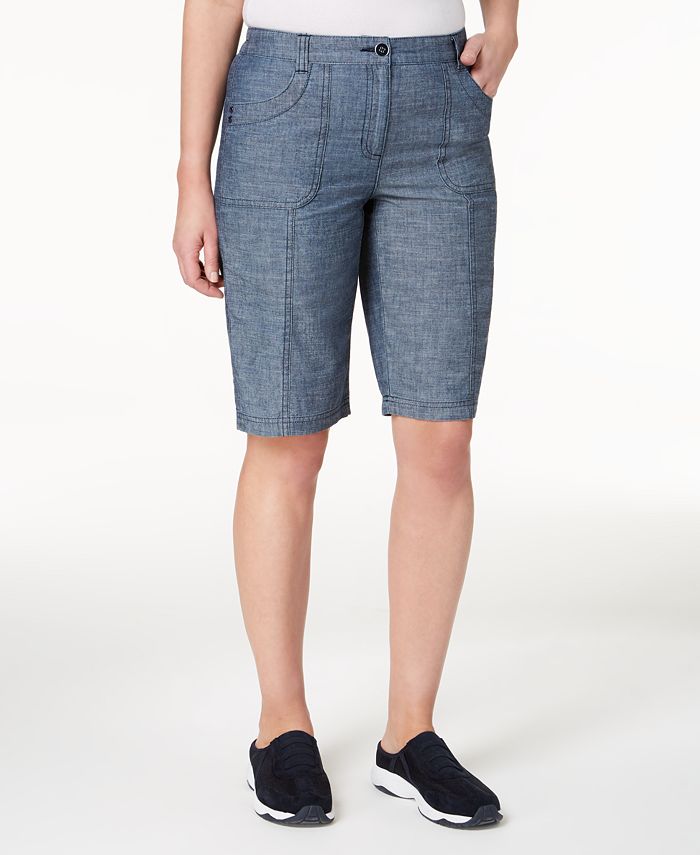 Karen Scott Petite Cotton Shorts, Created for Macy's & Reviews - Shorts ...