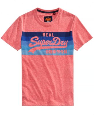 T-Shirt Homme Superdry Vintage Logo Cali Stripe - Bleu Marine, 65% Polyester 35% Coton - Col Rond, Manches Courtes