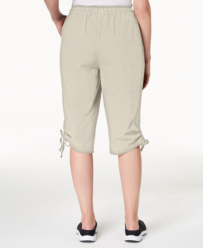 Karen Scott Petite Cotton Ruched Skimmer Shorts, Created for Macy's