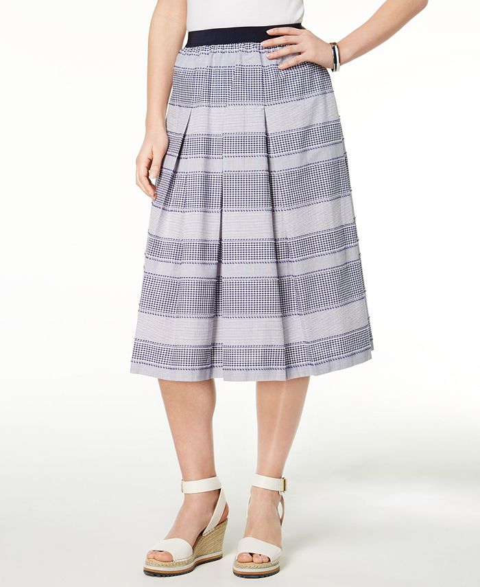 Tommy Hilfiger Cotton Pleated Full Skirt, Created for Macy's - Macy's