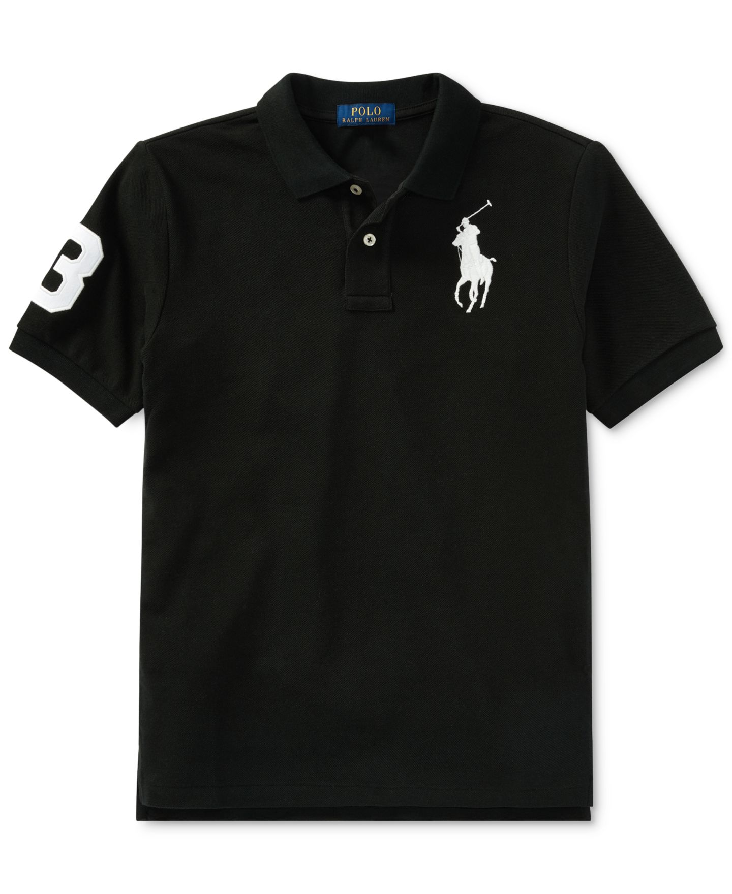 Поло Polo Ralph Lauren Big Pony Cotton Mesh Short-Sleeve Polo Shirt для мальчиков, цвет: Чёрный / Белый — фото 4