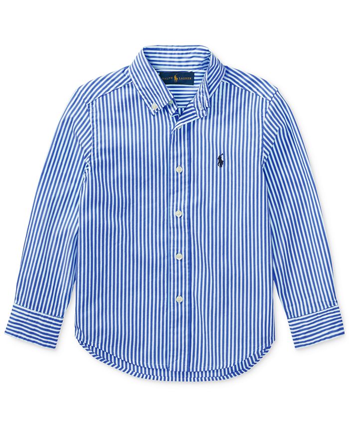 Polo Ralph Lauren Striped Cotton Poplin Shirt, Toddler Boys - Macy's
