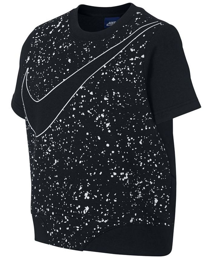 Nike Printed Swoosh-Print T-Shirt, Big Girls - Macy's