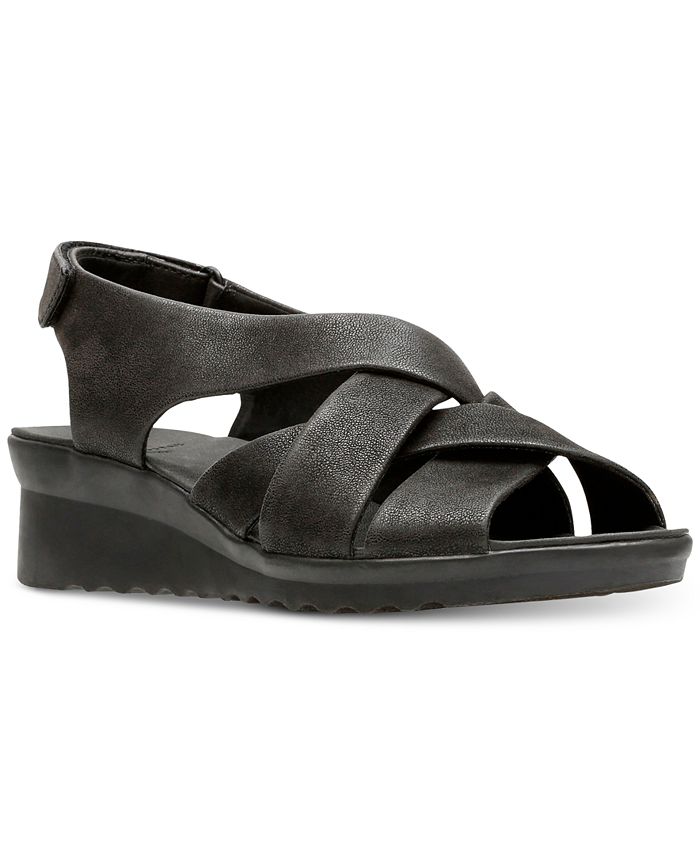 Clarks Collection Women's Cloudsteppers Caddell Jena Wedge Sandals - Macy's