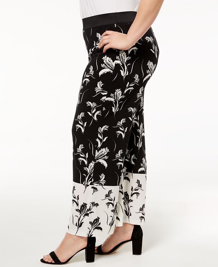 Alfani Plus Size Printed Palazzo Pants, Created for Macy's Macy's