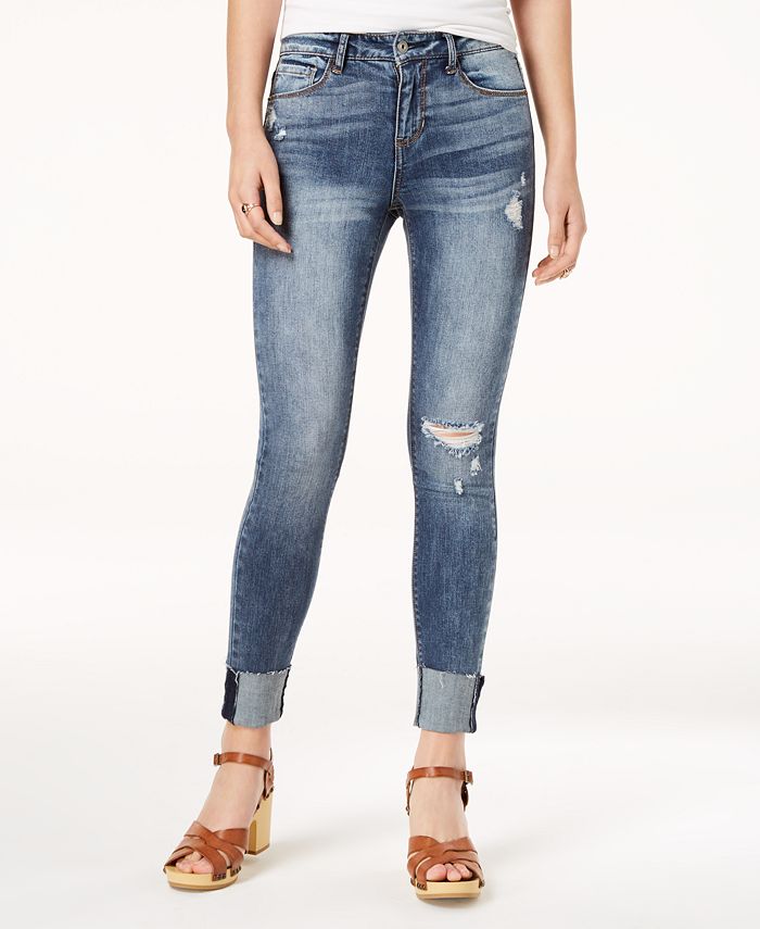 American Rag Juniors' Ripped Cuffed Skinny Jeans, Created for Macy's ...