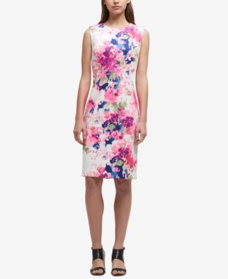 DKNY Printed Scuba Sheath Dress, Created for Macy's - Macy's