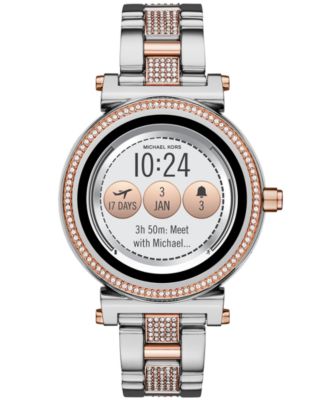 michael kors sofie pave two tone watch