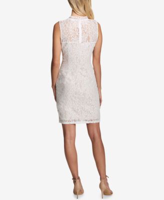Kensie Women's Graphic Geo Lace Dress - Sleeveless, Zipper Back, Fully Lined