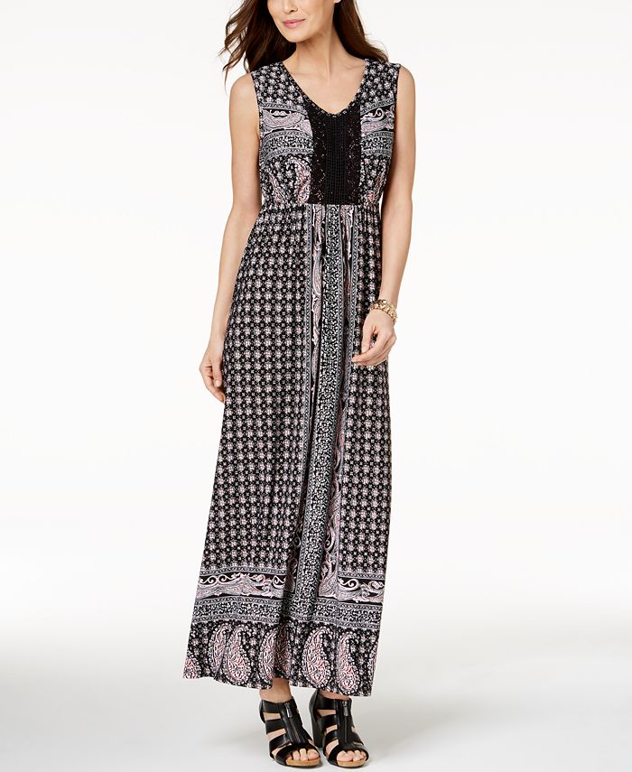 Style & Co Crocheted Maxi Dress, Created for Macy's - Macy's