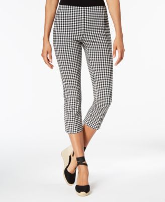 Charter Club - Gingham Tummy-Control Capri Pants