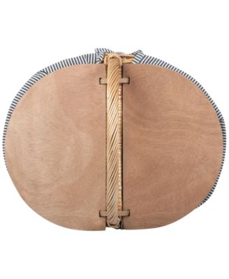 Country Navy & White Striped Picnic Basket