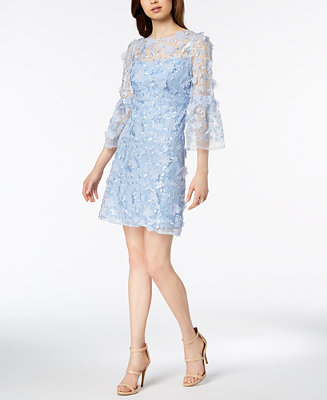 JAX Bell-Sleeve Floral-Appliqué Dress - Macy's