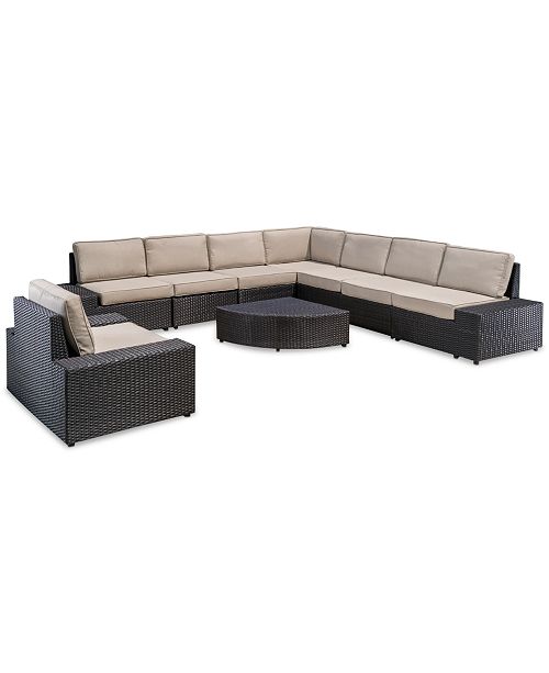 Furniture San Marcos Outdoor 9 Pc Sectional Set Quick Ship Reviews Furniture Macy S