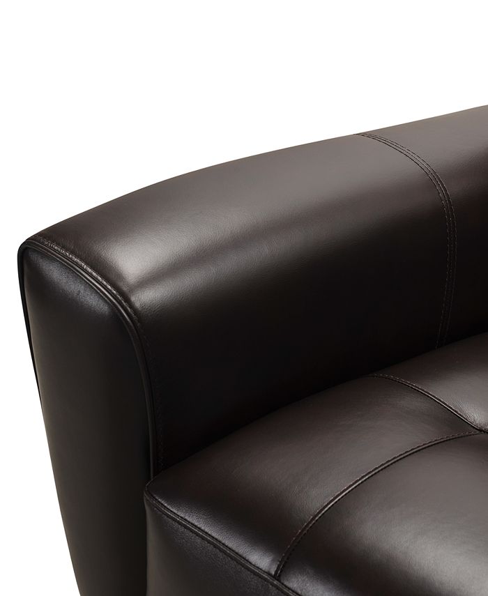 Furniture Kaleb 84" Tufted Leather Sofa, Created for Macy's & Reviews