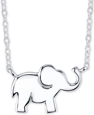 Unwritten Elephant Pendant Necklace in Sterling Silver, 16