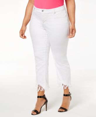 womens plus white jeans