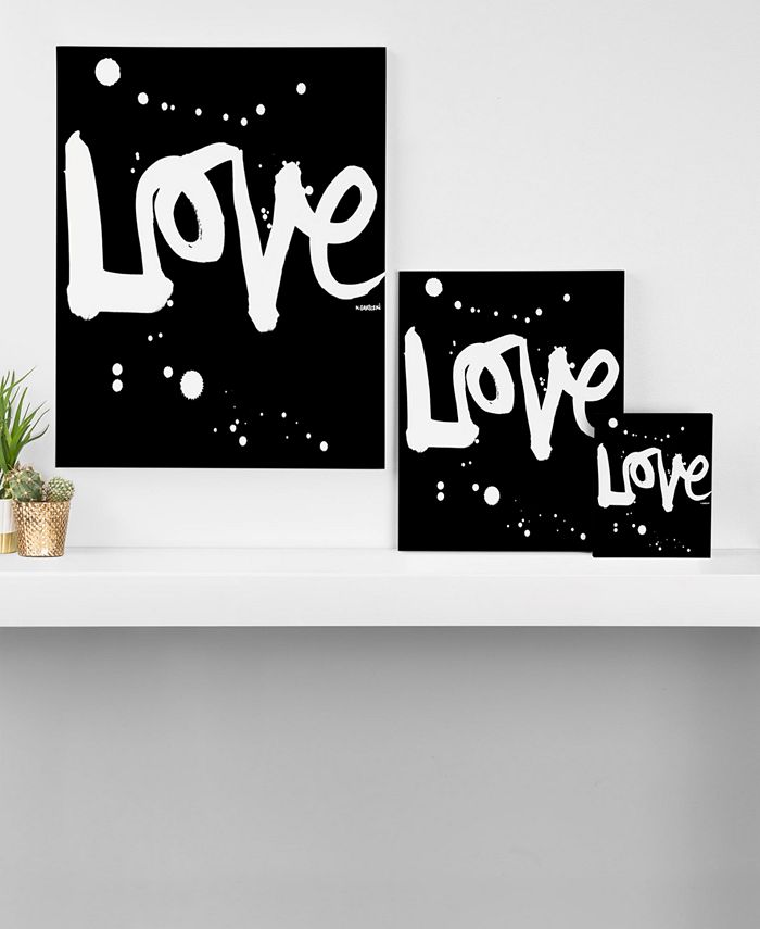 Deny Designs - Kal Barteski Love Black 24" x 30" Canvas Wall Art
