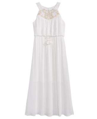 macys white maxi dress