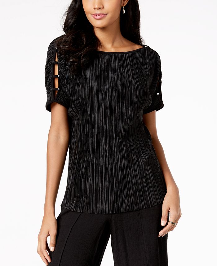 JM Collection Pleated Boat Neck Top Created for Macy s Macy s