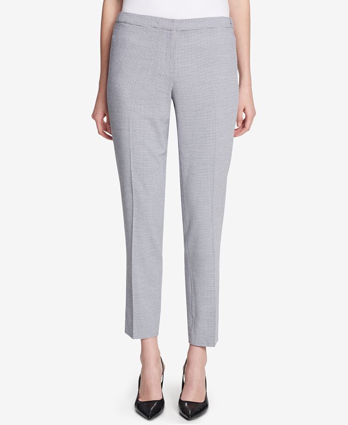 Calvin Klein Straight-Leg Seersucker Pants - Macy's