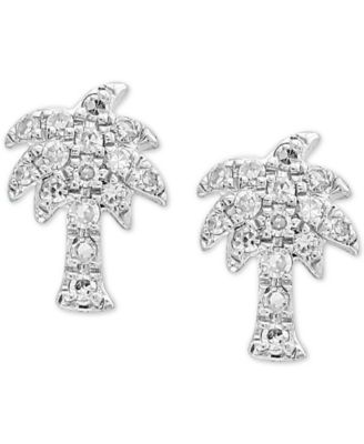 EFFY Collection - Diamond Palm Tree Stud Earrings (1/10 ct. t.w.) in 14k White Gold