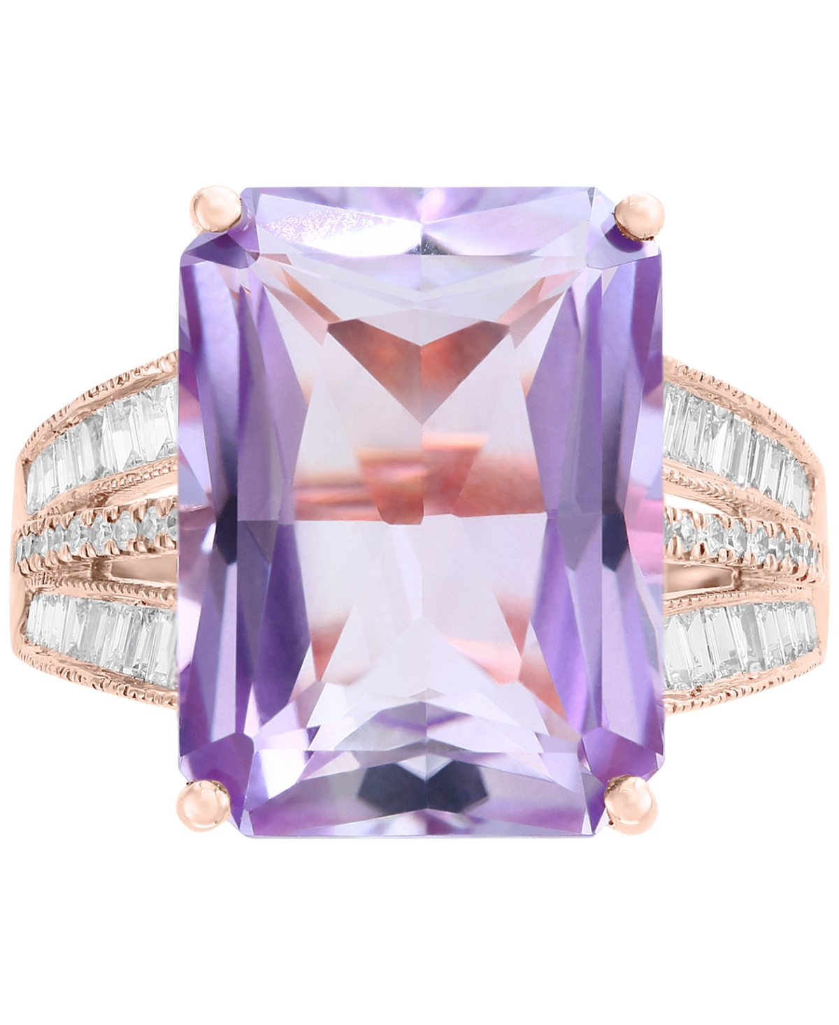 Effy(15-1/2 ct. t.w.) & Diamond (3/8 ct. t.w.) Ring in 14k Gold (Also available in Green Quartz, Citrine, Swiss Blue Topaz and London B