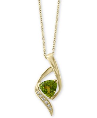 EFFY Collection - Peridot (1-3/4 ct. t.w.) & Diamond Accent 18" Pendant Necklace in 14k Gold