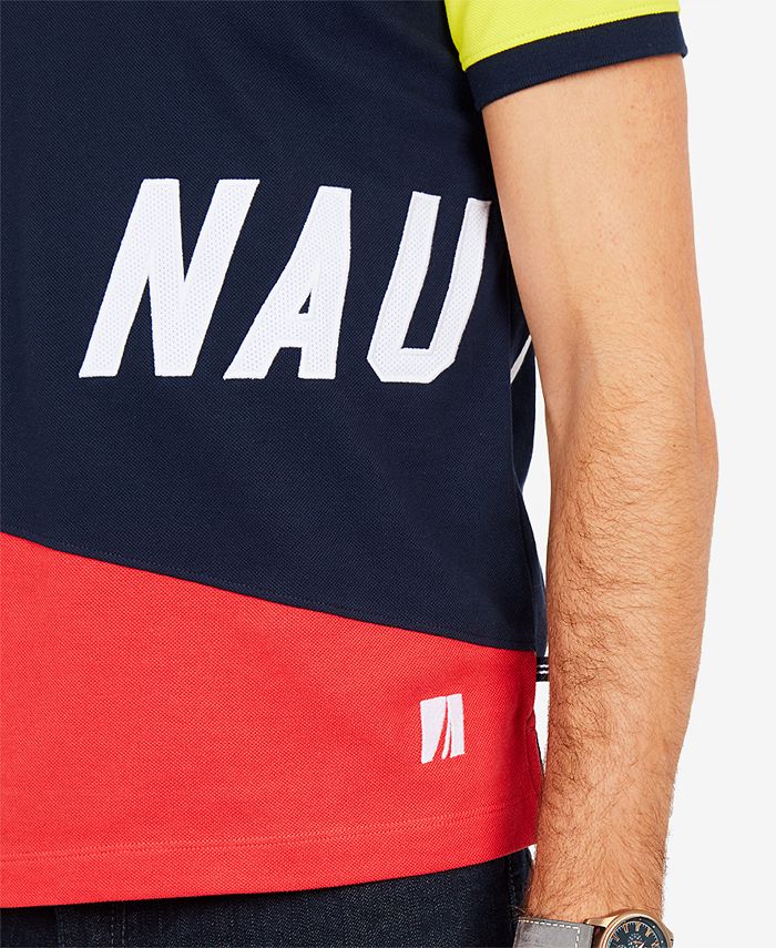 Nautica Men's Signature Slim-Fit Colorblocked Performance Polo - Macy's