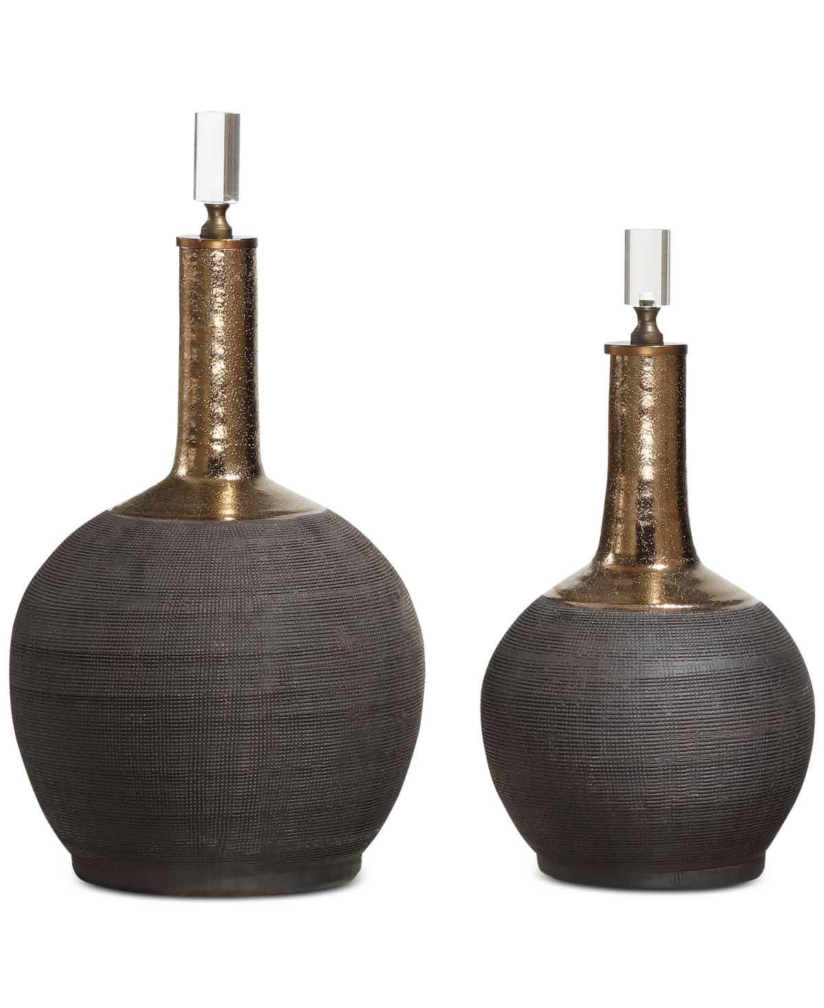 Uttermost Arnav 2-pc. Matte Black Bottle Set