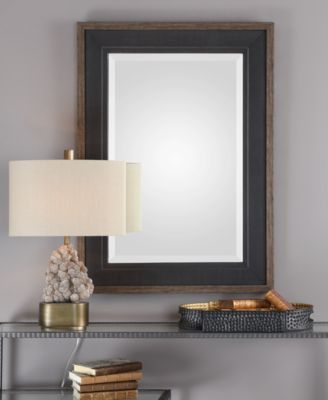 Staveley Rustic Black-Framed Mirror