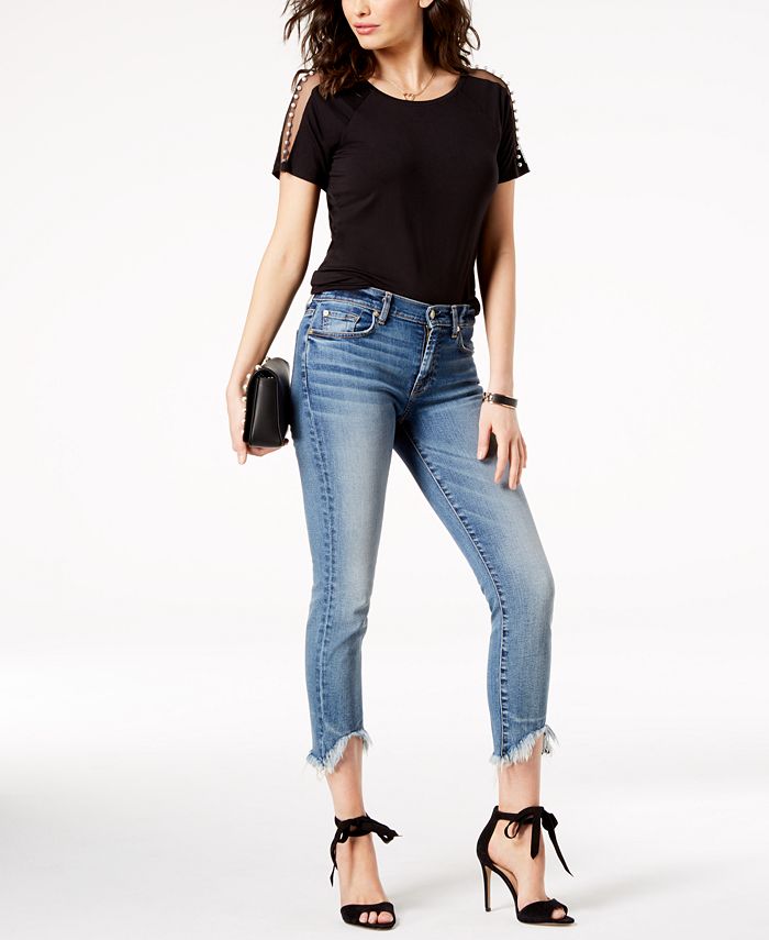 7 For All Mankind Roxanne Wave Hem Ankle Skinny Jeans Macy s
