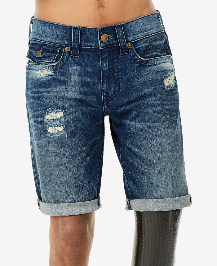 True Religion Men's Ripped Denim Shorts - Macy's