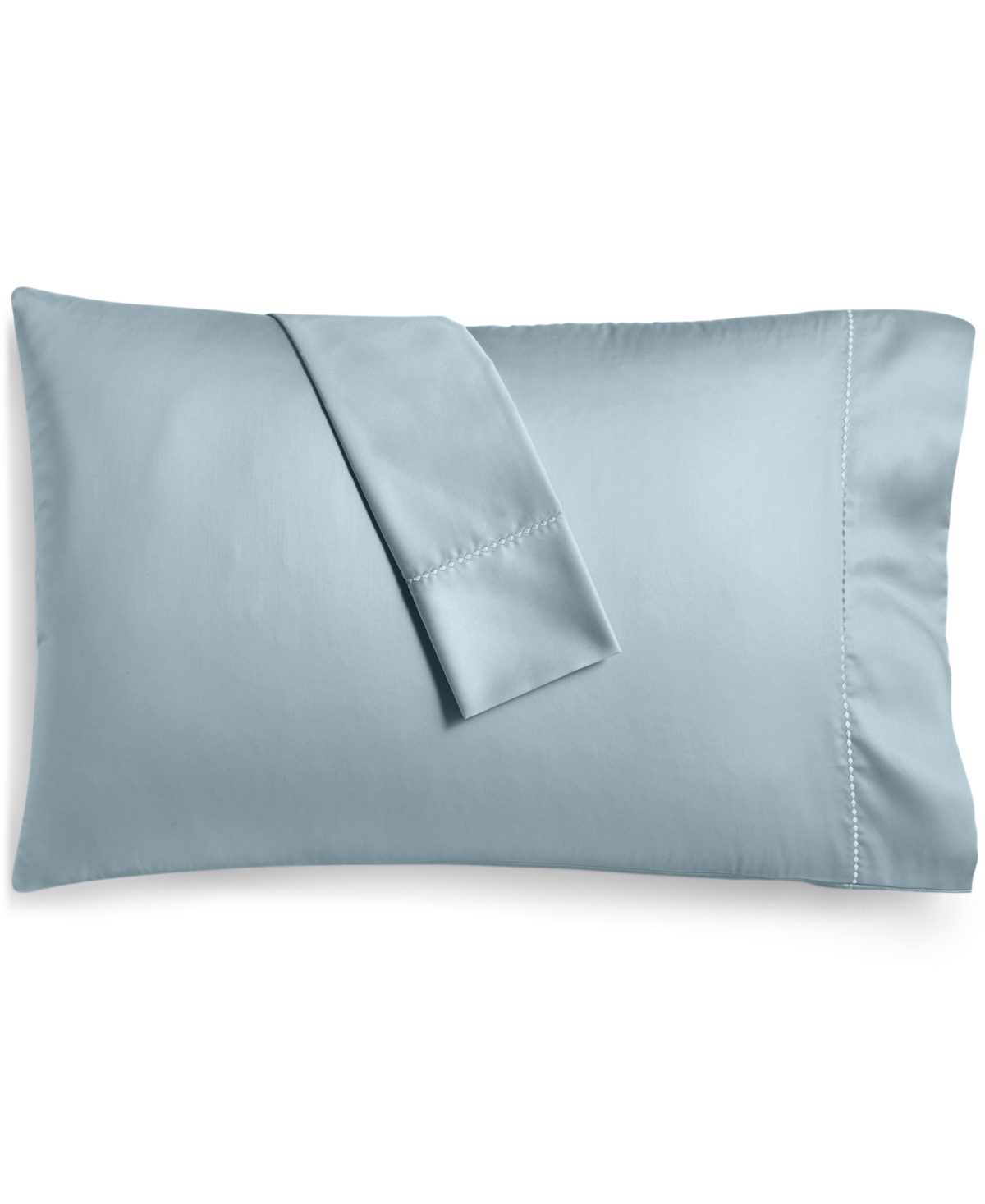 Martha Stewart Collection Closeout!  Open Stock Solid 400 Thread Count Cotton Sateen Pillowcase, King In Pool (blue)