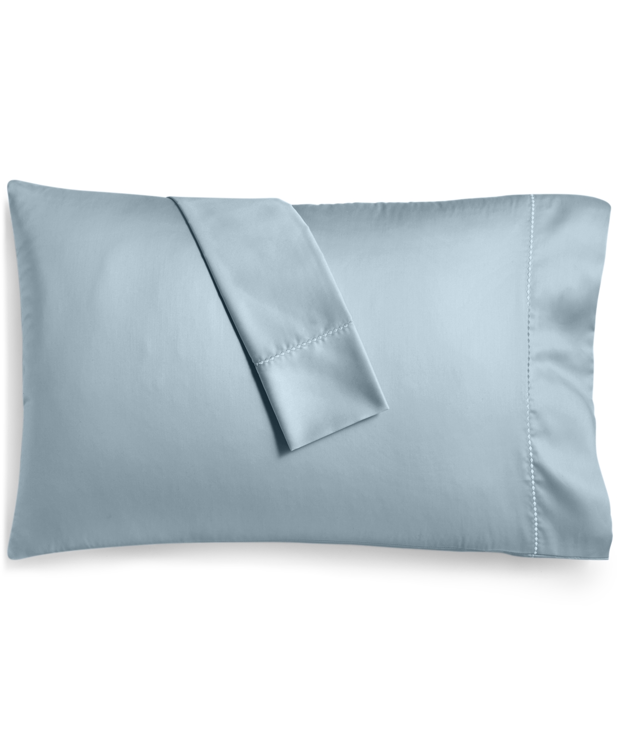 Martha Stewart Collection Closeout!  Open Stock Solid 400 Thread Count Cotton Sateen Pillowcase, Stan In Pool (blue)