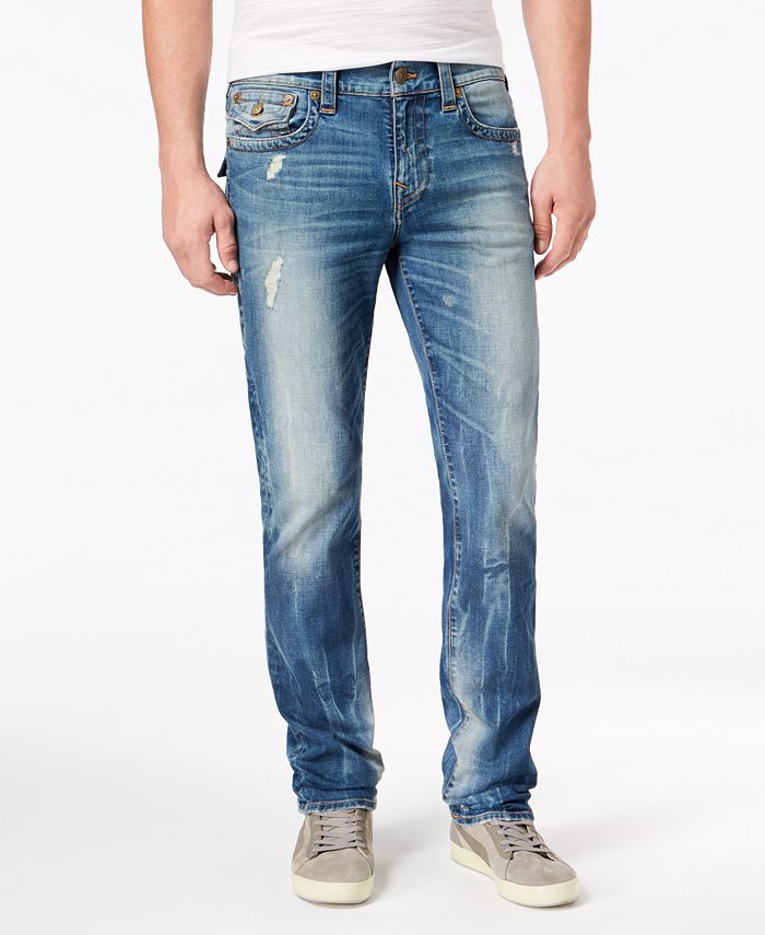 True Religion Men's Slim-Fit Ripped Stretch Jeans - Macy's
