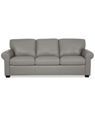 Orid 84" Leather Roll Arm Sofa